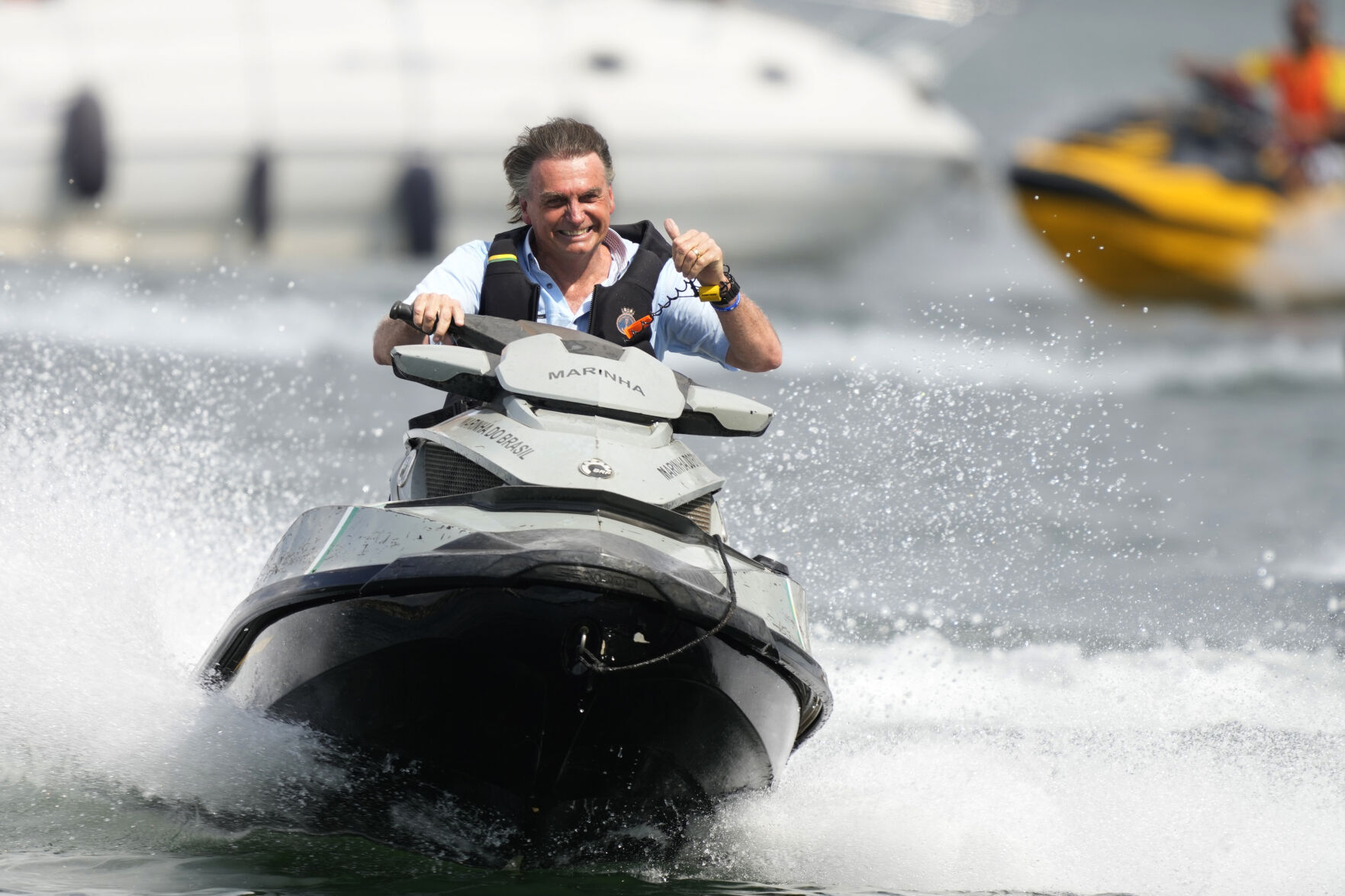 APTOPIX Brazil Bolsonaro Boat Rally